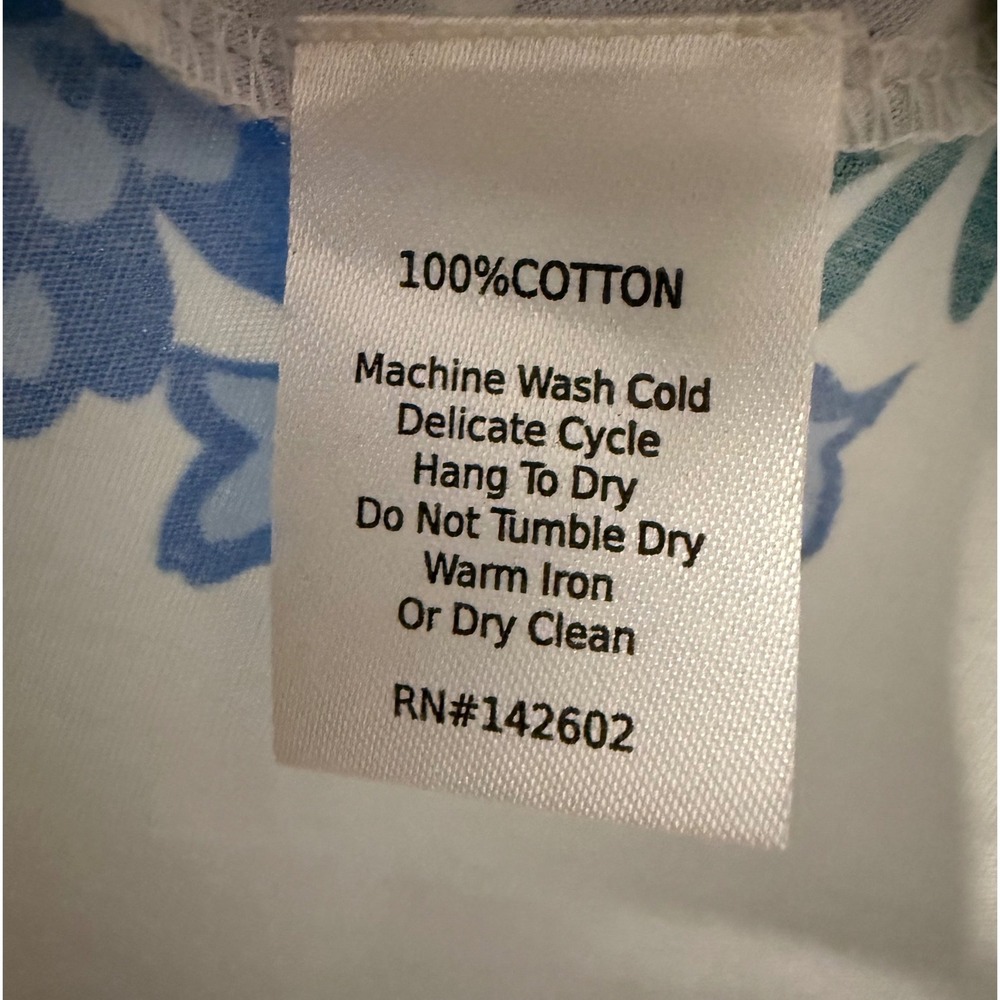 NWT Sail to Sable Blue White Floral Cotton Resort Maxi Dress Smocked Flutter M - Picture 6 of 10